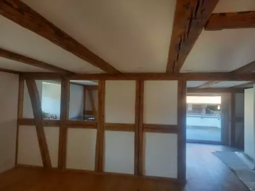 Verputzarbeiten zwischen Holzriegeln